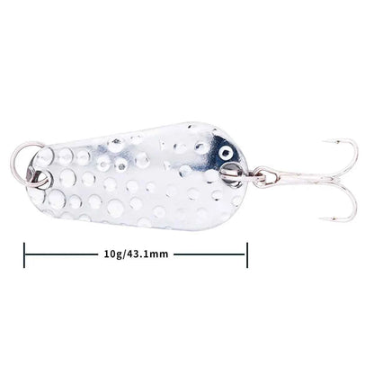 Metal Spoon Fishing Lure with Treble Hook – Gold &amp; Silver Jig Bait for Bass, Pike &amp; Perch