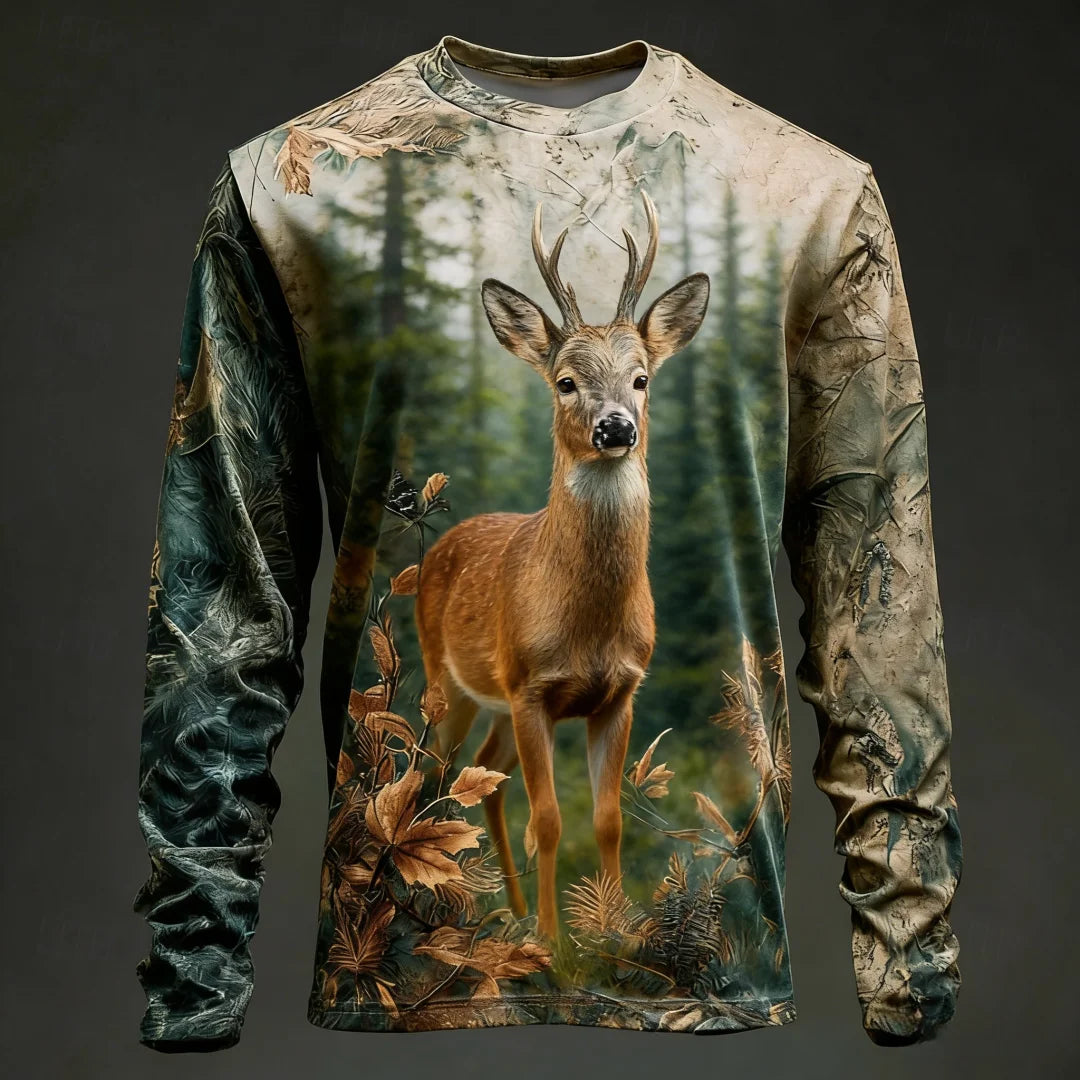 Men’s Camo Deer Print Long Sleeve Shirt | Nature Nest Supply