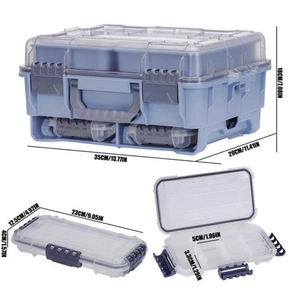 Large Capacity Waterproof Fishing Tackle Box – Hard Shell | Multi-Compartment | Portable | Fishing &amp; Camping