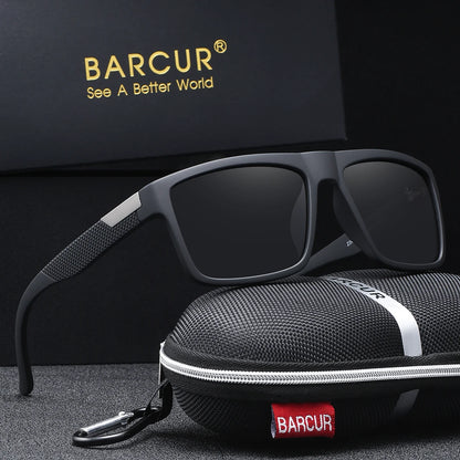 BARCUR Business Style Polarized Sunglasses – UV400 Square Frame for Daily Travel