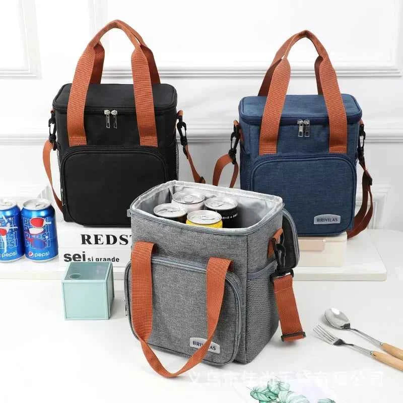 Insulated Thermal Lunch Bag – Waterproof Cooler Bag with Shoulder Strap for Camping, Work &amp; Outdoor Use