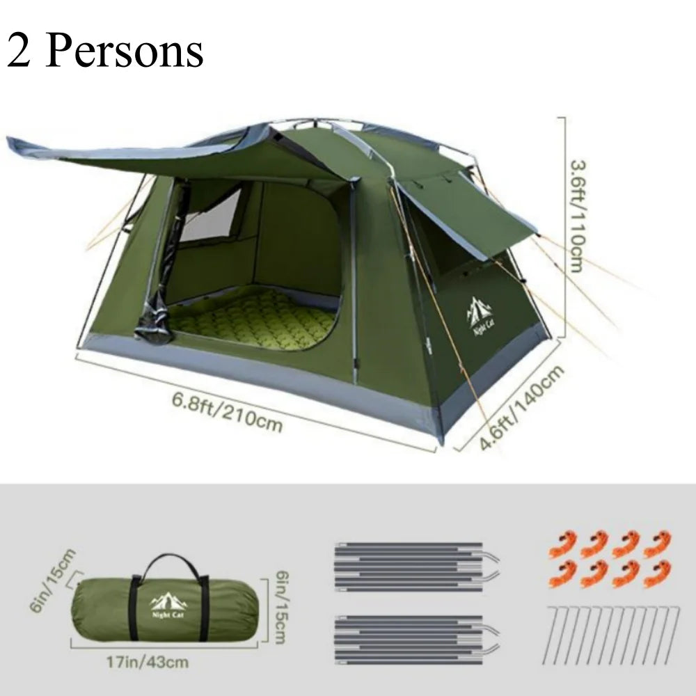 Night Cat Backpacking Tent | 1-2 Person Waterproof Camping Tent | Quick Setup