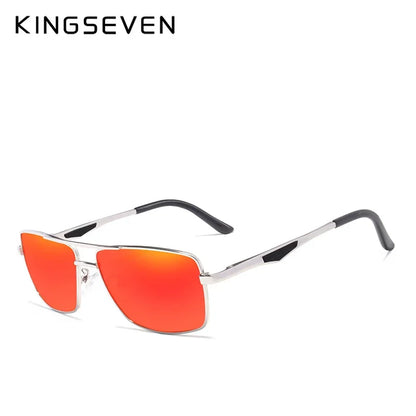 KINGSEVEN 7906 Polarized Sunglasses – Stainless Steel, Mirror, UV400, Men’s