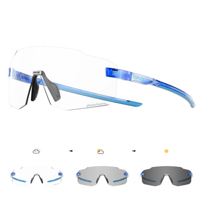 Kapvoe Photochromic Cycling Glasses – UV400 Lightweight MTB Bike Eyewear for Running, Skiing &amp; Outdoor Sport