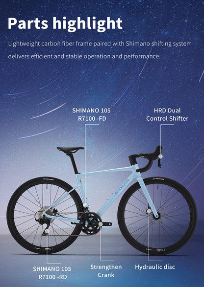 2025 SAVA NEW BIKE STAR SHIP Carbon Fiber Road Bike with HRD Dual Control Shifter Kit Road Racing Bike CE/UCI Certified