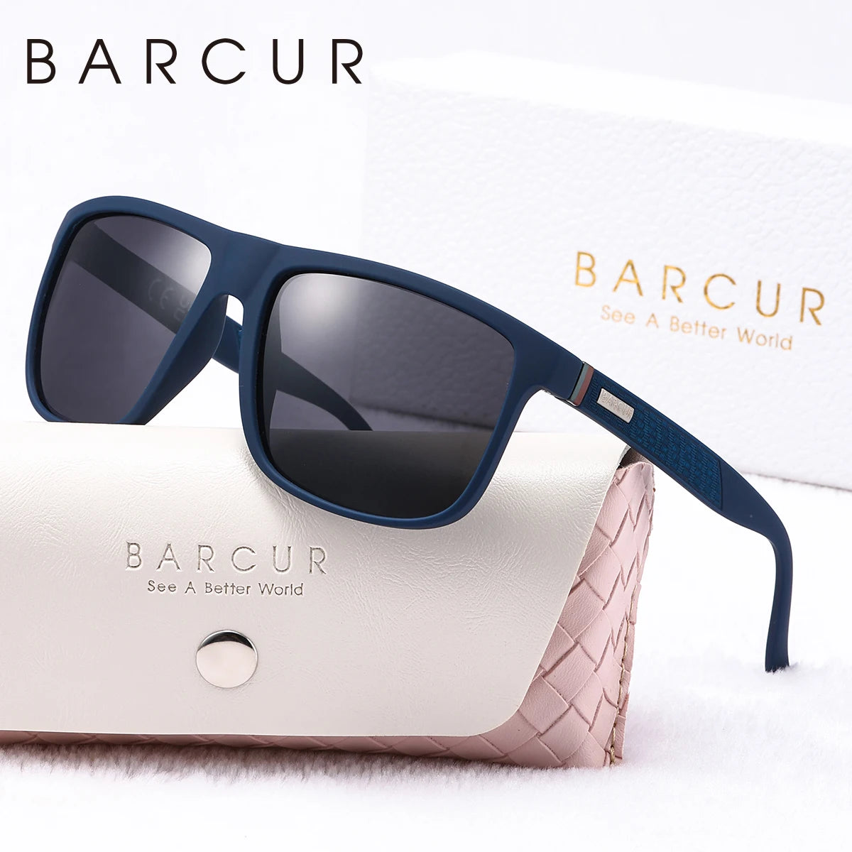 BARCUR Polarized Rectangle Sunglasses – UV400 Mirror Lens, Polycarbonate Frame, Daily &amp; Travel