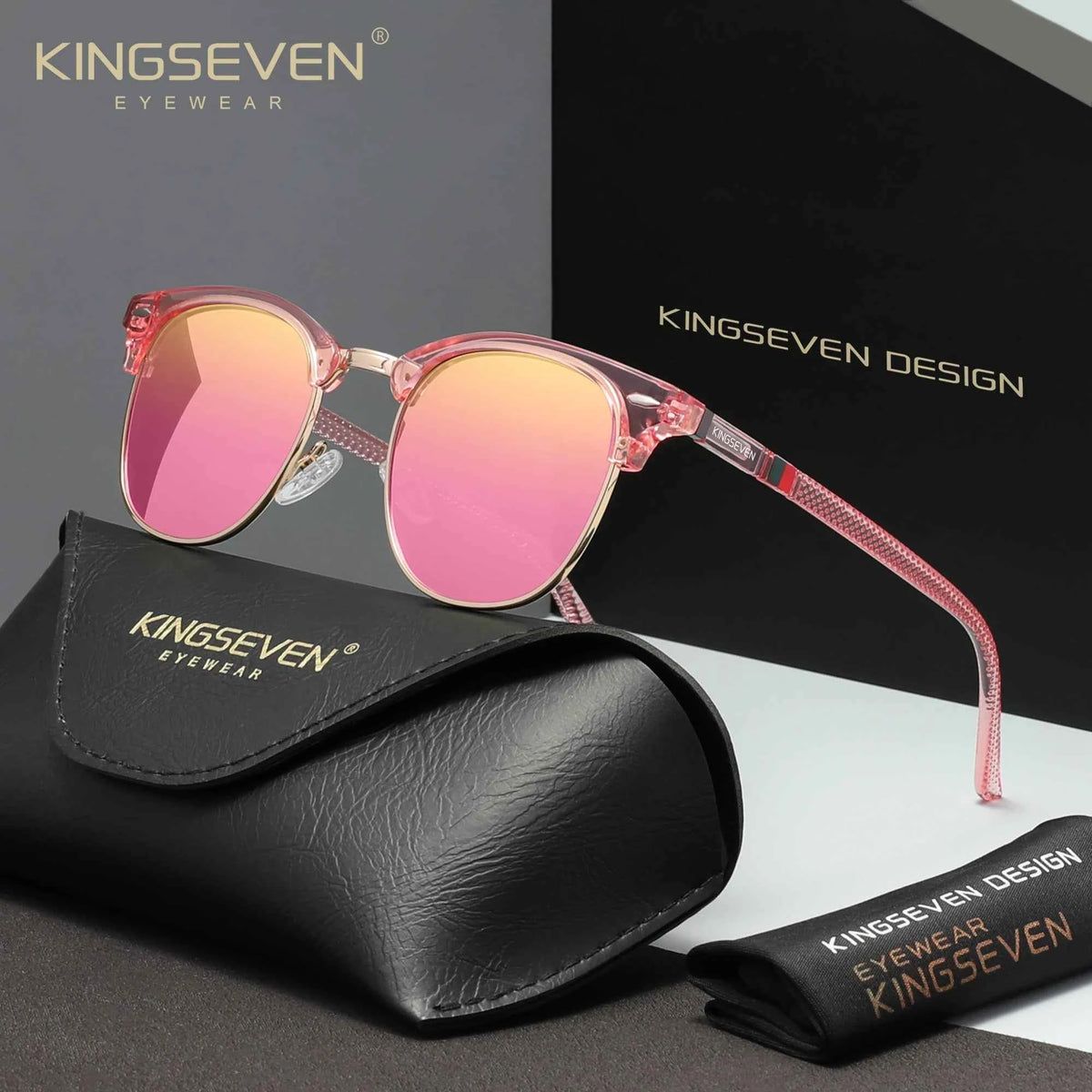 KINGSEVEN 7016 Polarized Sunglasses – Round Frame, UV400, 10 Colors, Unisex