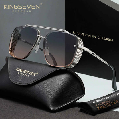 KINGSEVEN Luxury Polarized Driving Sunglasses – UV400 Gradient Lens, Rectangle Frame