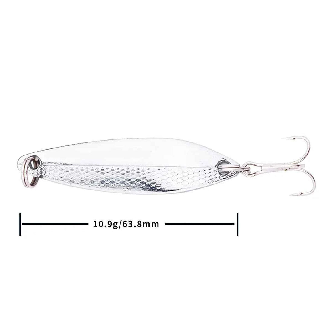 Metal Spoon Fishing Lure with Treble Hook – Gold &amp; Silver Jig Bait for Bass, Pike &amp; Perch