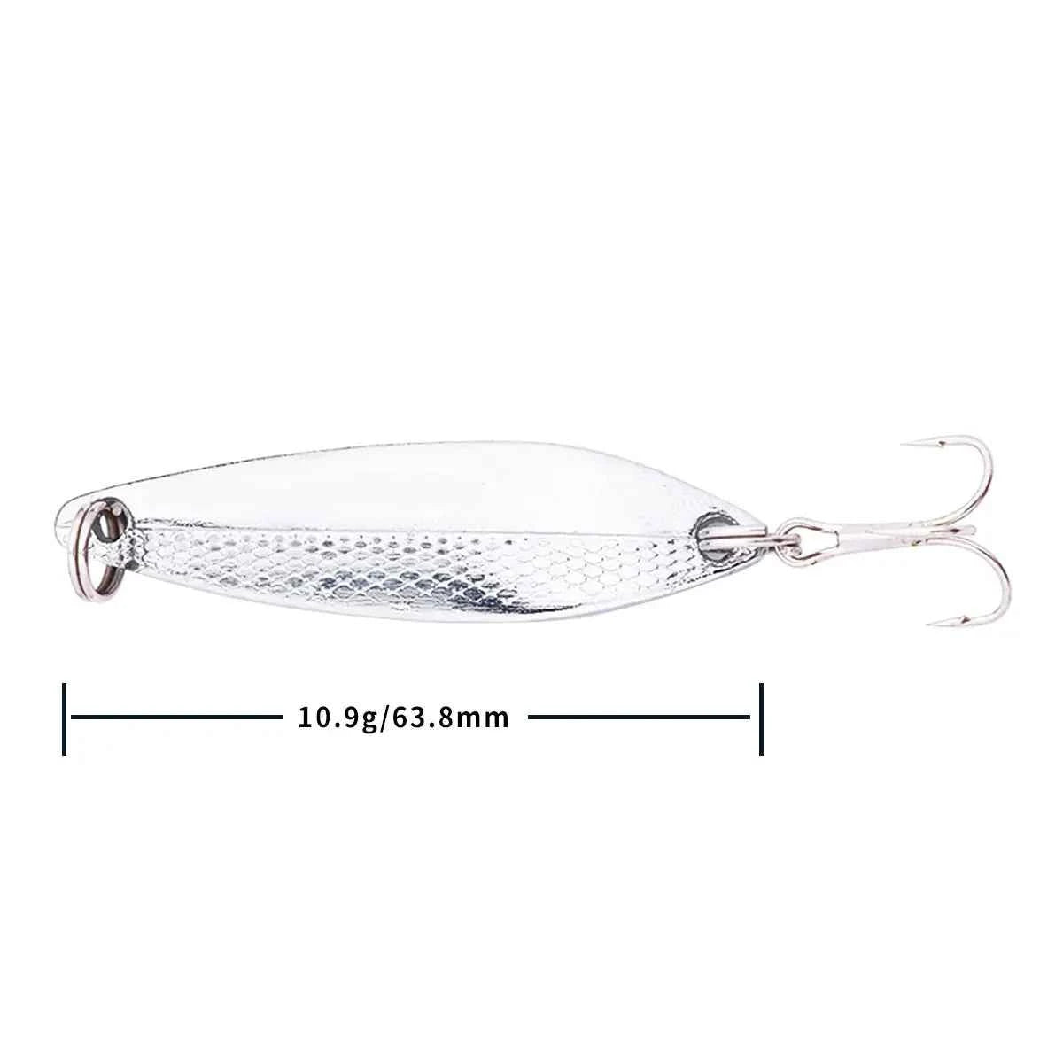 Metal Spoon Fishing Lure with Treble Hook – Gold &amp; Silver Jig Bait for Bass, Pike &amp; Perch