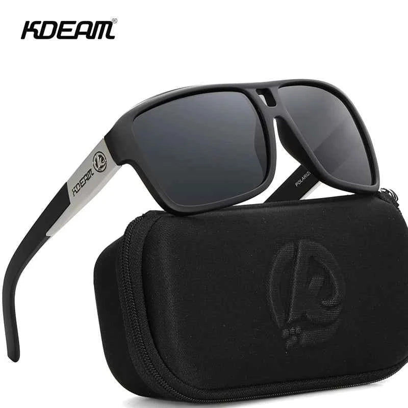 KDEAM KD520B16 Oversized Polarized Sunglasses – Square, Mirror, UV400, Unisex