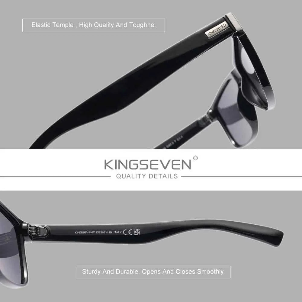 KINGSEVEN Zebra Pattern Polarized Sunglasses – Retro Rectangle, UV400, Unisex