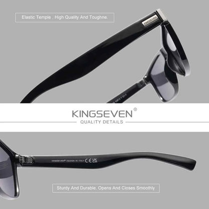 KINGSEVEN Zebra Pattern Polarized Sunglasses – Retro Rectangle, UV400, Unisex