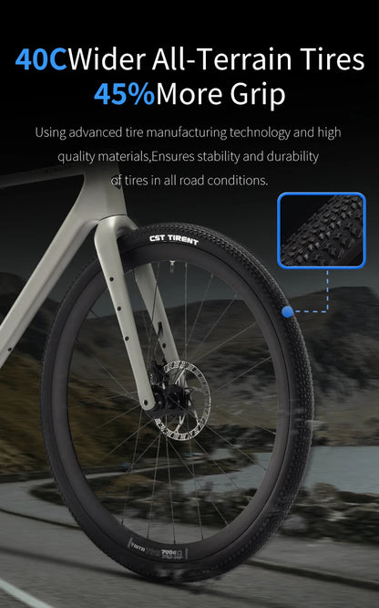 SAVA SF6 Carbon Fiber Gravel Road Bike All Terrain Suitable Off-Road Flat Handlebar Road Bicycle Oil Disc Bicycle Race Bike