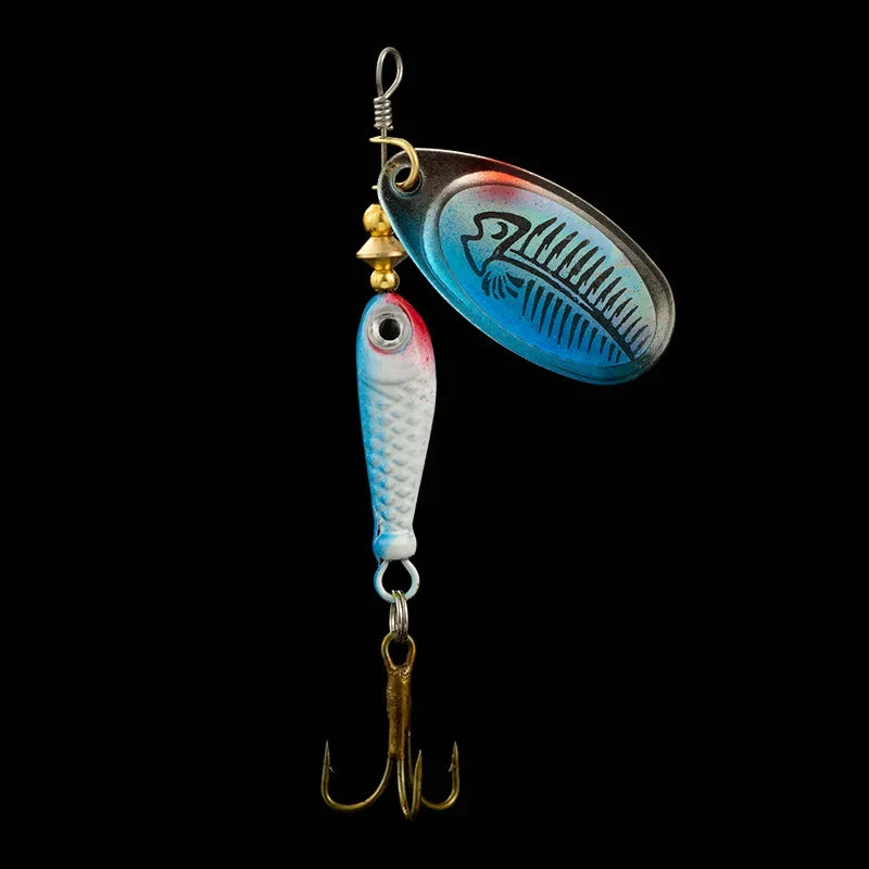 9g Rotating Fishing Bait Spoon Lure Metal Triple Hook Artificial Fish Wobbler Feeder for Enhanced Fishing Experience