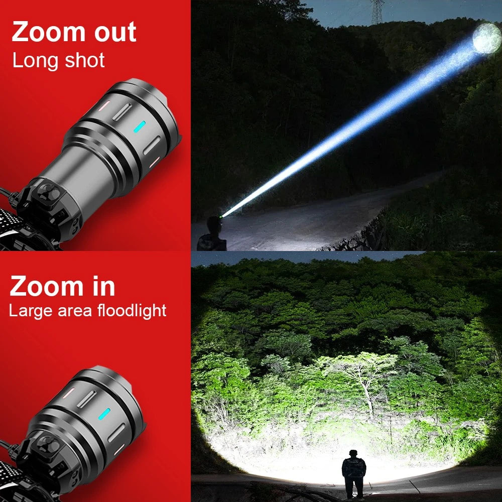 2026 New Super Powerful Headlamp 800W LED IR Sensor Headlight Rechargeable Head Flashlight 5000 Meter Head Lamp Fishing Lantern
