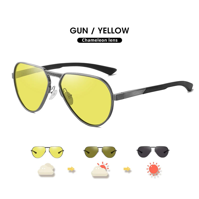 LIOUMO Photochromic Night Vision Driving Sunglasses – Polarized UV400 for Men &amp; Women