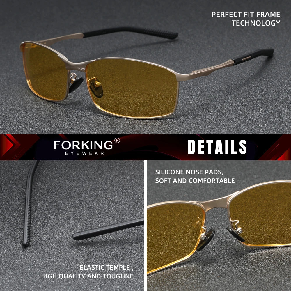 FORKING UV400 Polarized Rectangle Sunglasses – Unisex Outdoor Sport