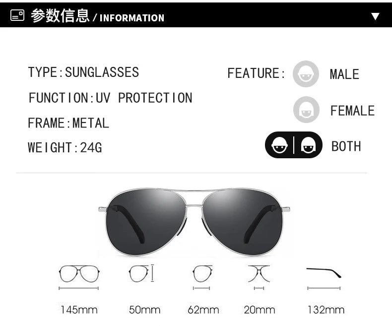 RCWJBON Square Aviator Sunglasses – UV400 Stainless Steel Frame | Unisex Driving &amp; Outdoor Eyewear