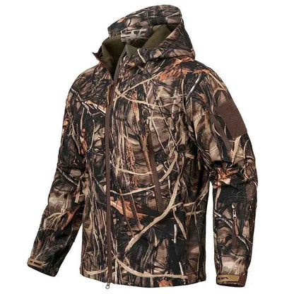 Men’s Silent Camouflage Hunting Jacket – Waterproof Soft Shell Tactical Coat