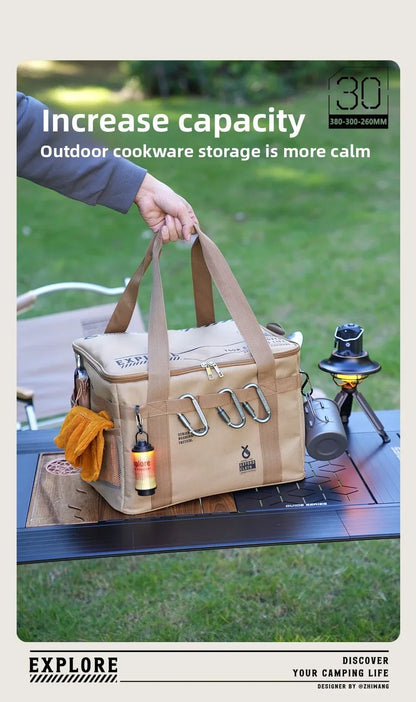 Outdoor folding storage box, picnic camping storage box, tableware, kitchenware,    large capacity