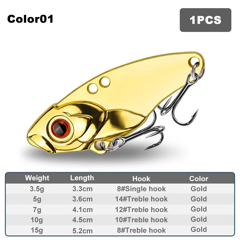 1PCS 3.5g/5g/7g/10g/15g VIB Fishing Lure Rattlesnake Iron Jig – Ultimate Long-Cast Hard Lure for Predatory Fish
