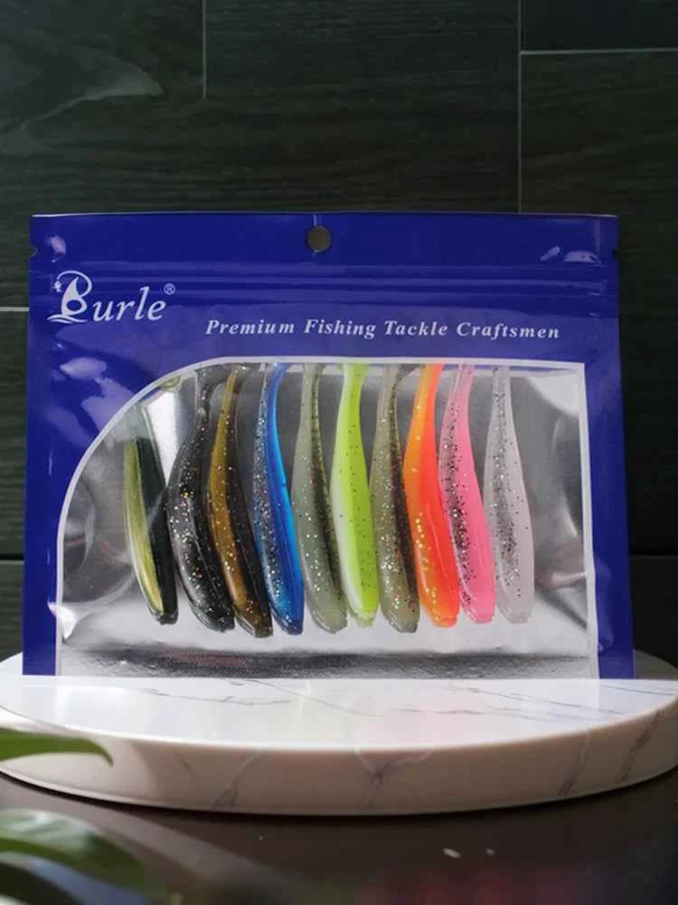 T-Tail Soft Swimbaits 10-Pack – 90mm Paddle Tail Worm, PVC, Bass &amp; Trout, Freshwater &amp; Saltwater
