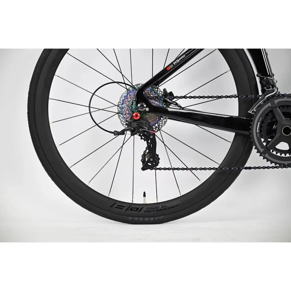 R5pro Carbon Fiber Road Bike 22/24 Speed Racing with Hydraulic Disc Brakes Available in 7 Sizes - 43.5/46/48/50/52/54/56