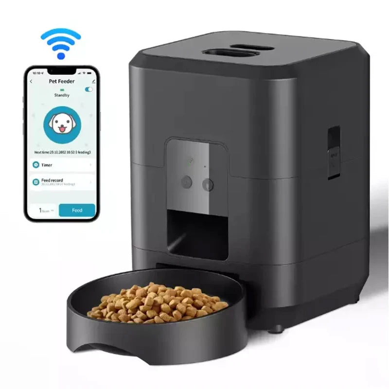 2L Automatic Feed Dispenser For Pets Intelligent Feed Dispersion For Cats And Dogs Regular Quantitative Feeding With Recording