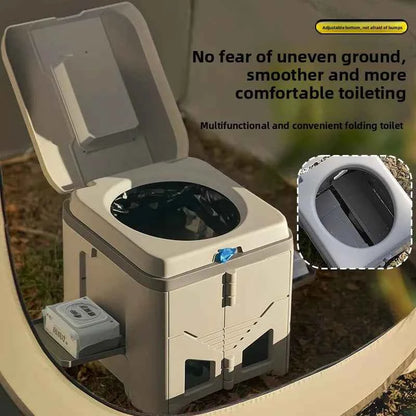 Folding Portable Camping Toilet – Odor-Proof | Adult Commode | Car Emergency &amp; Outdoor Use | 3 Colours