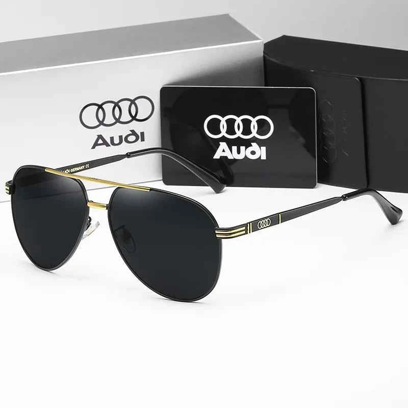 Audi UV400 Polarized AntiGlare Retro Flight Sunglasses Glasses for Motorcycle Classic FrogEye Outdoor Glasses Men Women 558