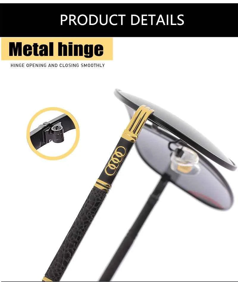 Audi UV400 Polarized AntiGlare Retro Flight Sunglasses Glasses for Motorcycle Classic FrogEye Outdoor Glasses Men Women 501