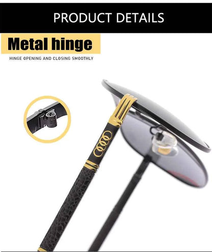 Audi UV400 Polarized AntiGlare Retro Flight Sunglasses Glasses for Motorcycle Classic FrogEye Outdoor Glasses Men Women 501