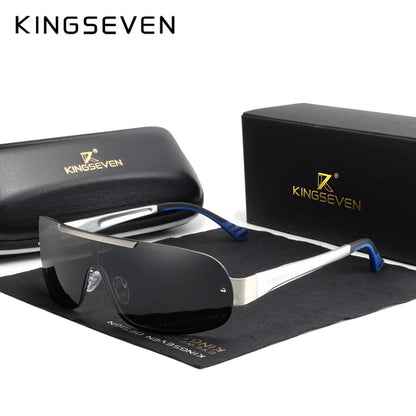 KINGSEVEN 7716 Aluminum Shield Sunglasses – Polarized, UV400, Cycling &amp; Driving, Unisex