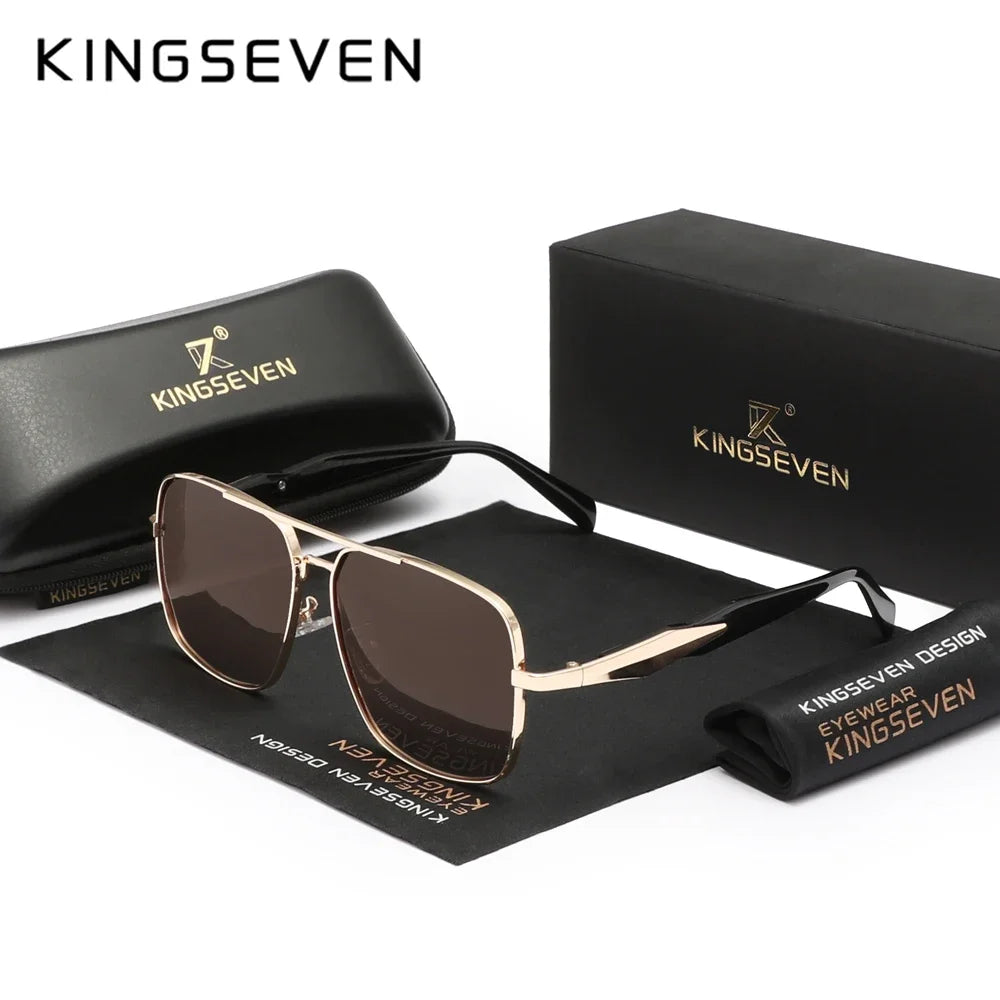 KINGSEVEN 7613 Polarized Sunglasses – Stainless Steel, Gradient, UV400, Unisex