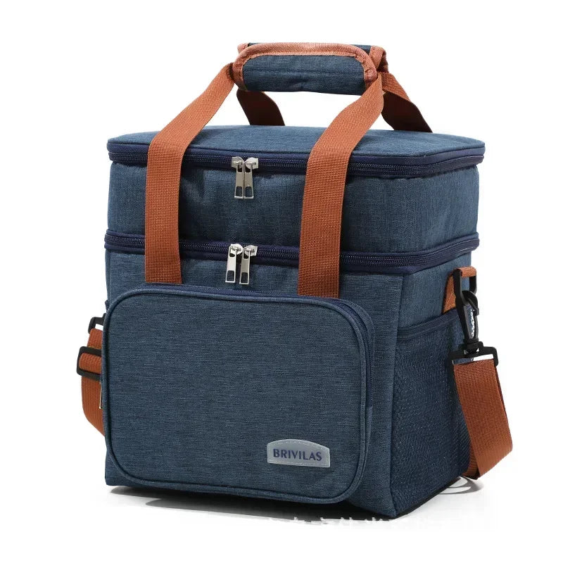 Insulated Thermal Lunch Bag – Waterproof Cooler Bag with Shoulder Strap for Camping, Work &amp; Outdoor Use