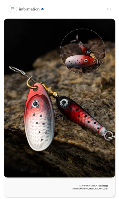 9g Rotating Fishing Bait Spoon Lure Metal Triple Hook Artificial Fish Wobbler Feeder for Enhanced Fishing Experience