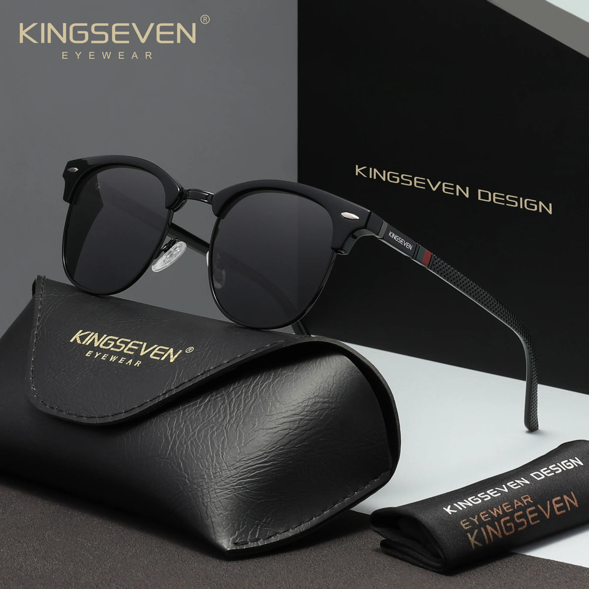 KINGSEVEN 7016 Polarized Sunglasses – Round Frame, UV400, 10 Colors, Unisex