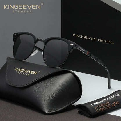 KINGSEVEN 7016 Polarized Sunglasses – Round Frame, UV400, 10 Colors, Unisex