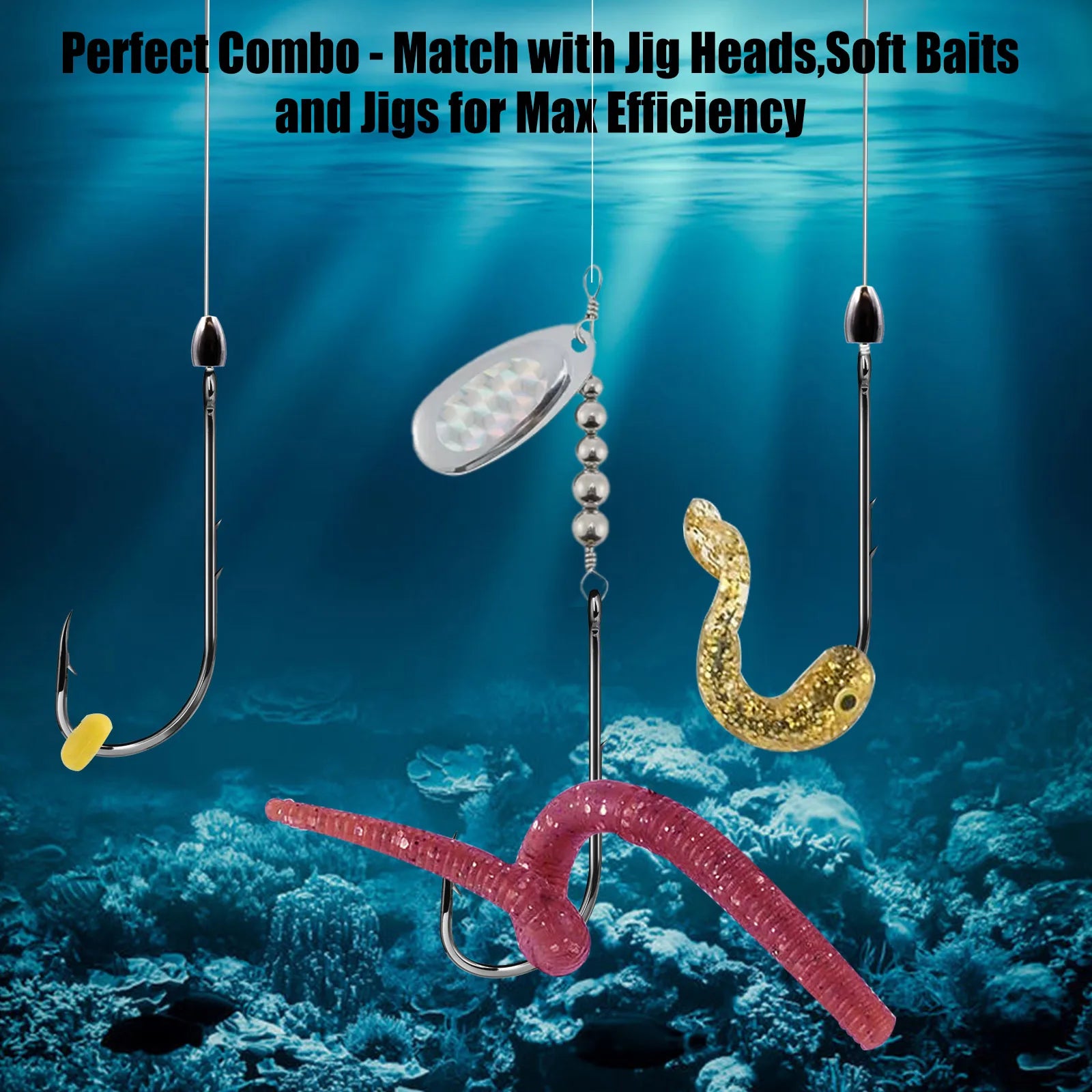 9KM Baitholder Fishing Hooks Sea Barbed Long Shank Beak Hook Live Bait Holder Fishing Worm Hooks