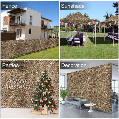Camouflage Netting Sun Shade – Camo Net for Camping, Hunting &amp; Outdoor Cover, 2×3m to 3×5m