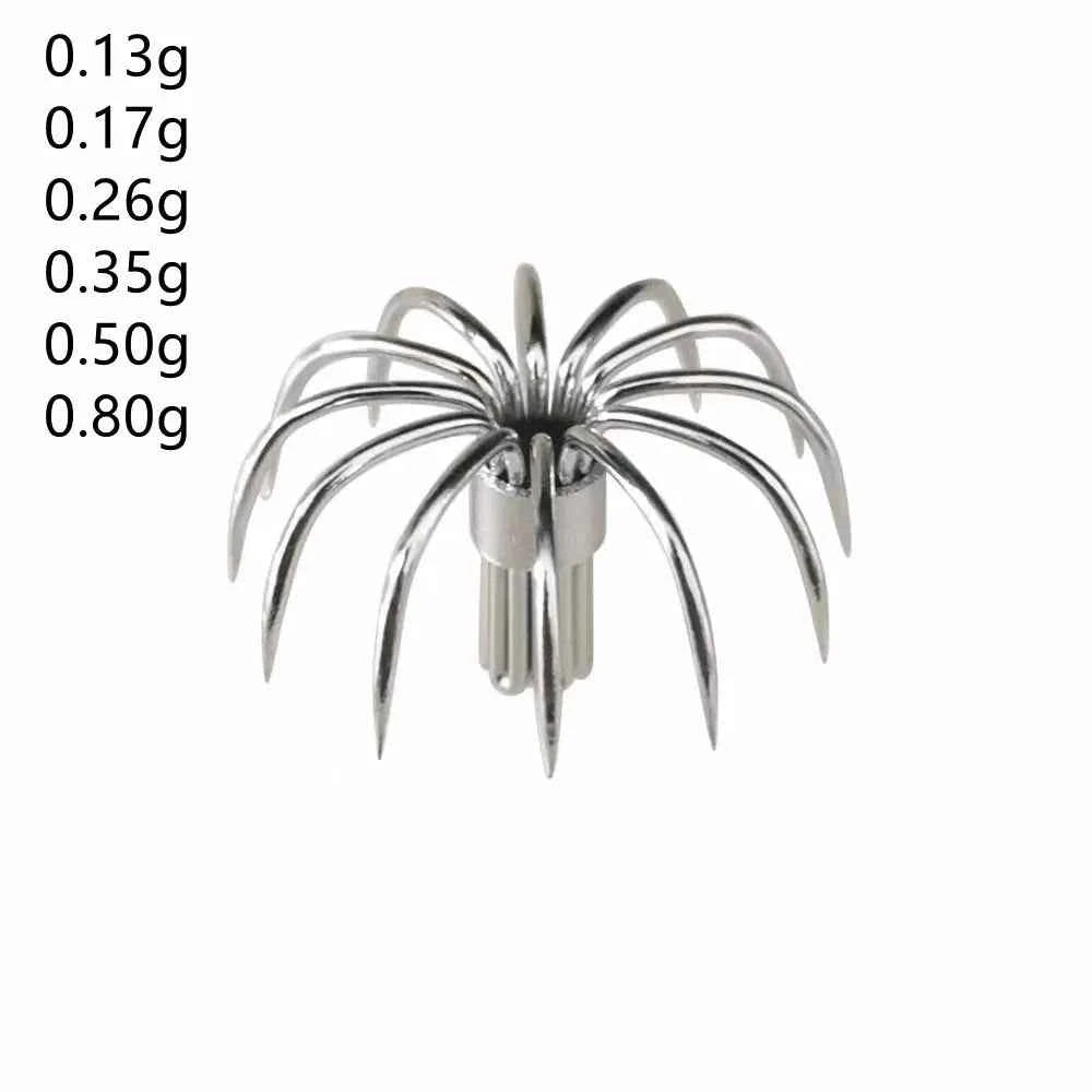 20-Piece Stainless Steel Squid &amp; Cuttlefish Hook Set – Umbrella P-Series (10 Sizes)