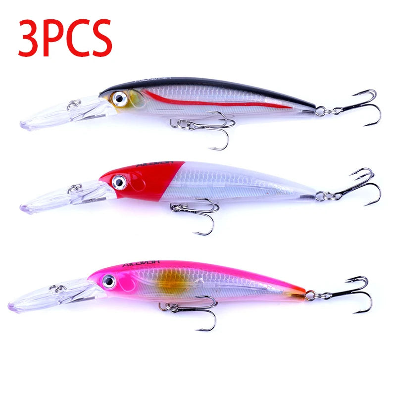 170mm 30g Minnow Fishing Lure – Hard Bait Wobbler for Bass, Pike &amp; Saltwater Trolling