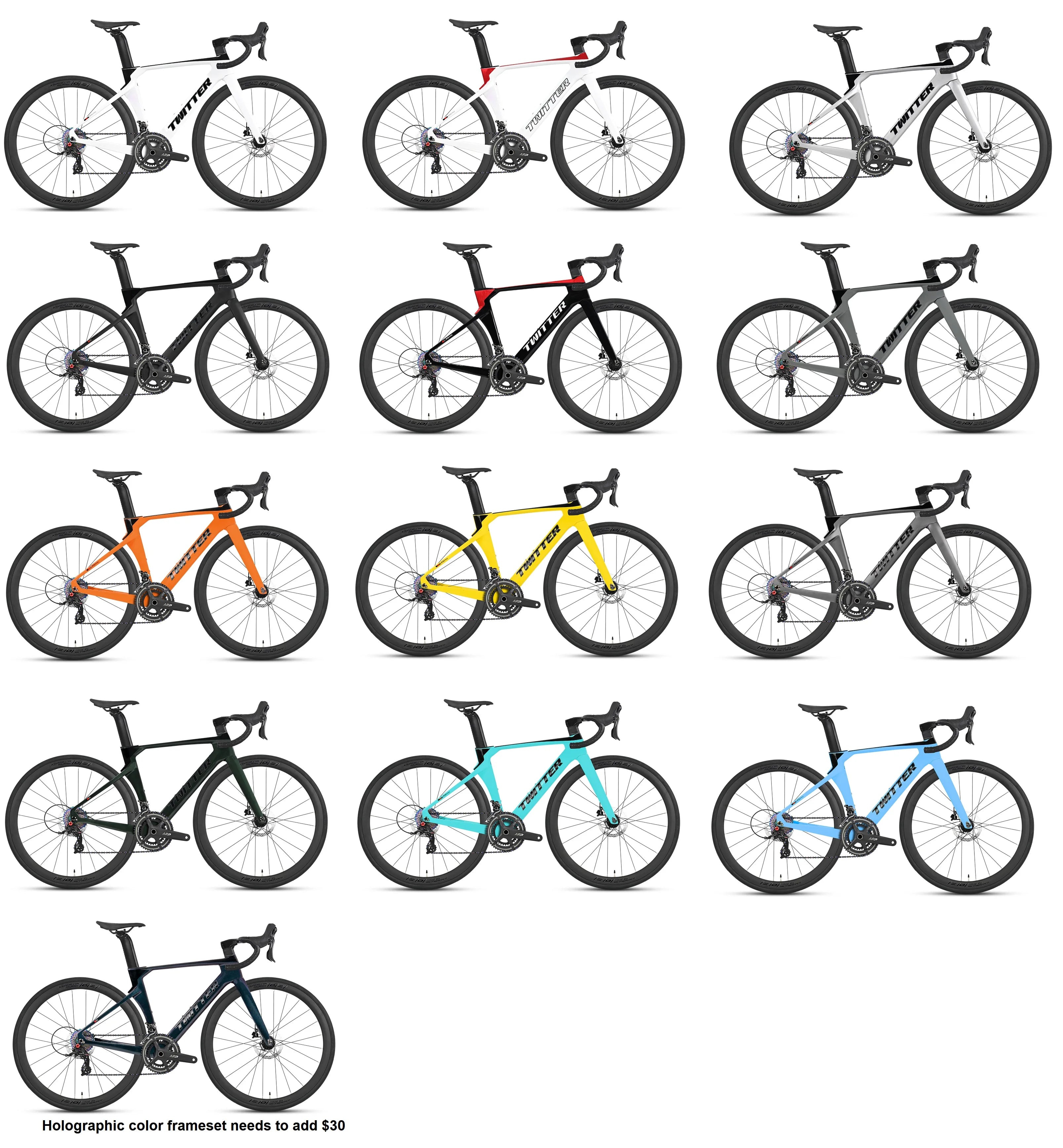R5pro Carbon Fiber Road Bike 22/24 Speed Racing with Hydraulic Disc Brakes Available in 7 Sizes - 43.5/46/48/50/52/54/56