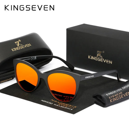 KINGSEVEN 7825 Polarized Oversized Cat Eye Sunglasses – Plastic Frame, UV400, Unisex