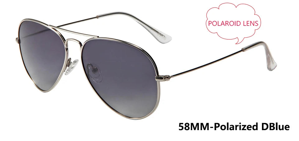 Pilot Mirror Sunglasses UV400 – Tempered Glass &amp; TAC Polarized Lens, 55mm &amp; 58mm