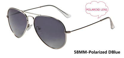 Pilot Mirror Sunglasses UV400 – Tempered Glass &amp; TAC Polarized Lens, 55mm &amp; 58mm