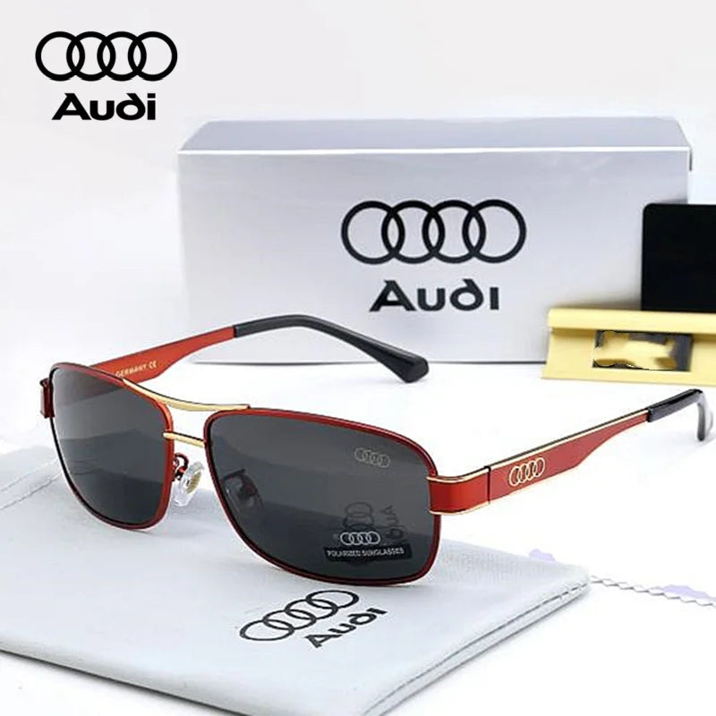 Audi Luxury Polarized Sunglasses – UV400 Anti-Reflective Rectangle Frame Unisex Driving &amp; Outdoor Eyewear (Model 55303)
