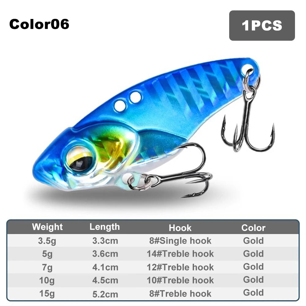 1PCS 3.5g/5g/7g/10g/15g VIB Fishing Lure Rattlesnake Iron Jig – Ultimate Long-Cast Hard Lure for Predatory Fish