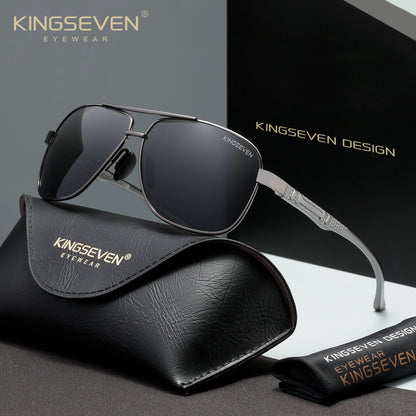 KINGSEVEN 7188 Polarized Square Sunglasses – Aluminium-Magnesium Frame, UV400, Unisex